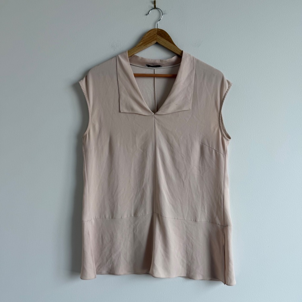 Women's M.M. Lafleur Light Tan Huston Blouse Size Medium